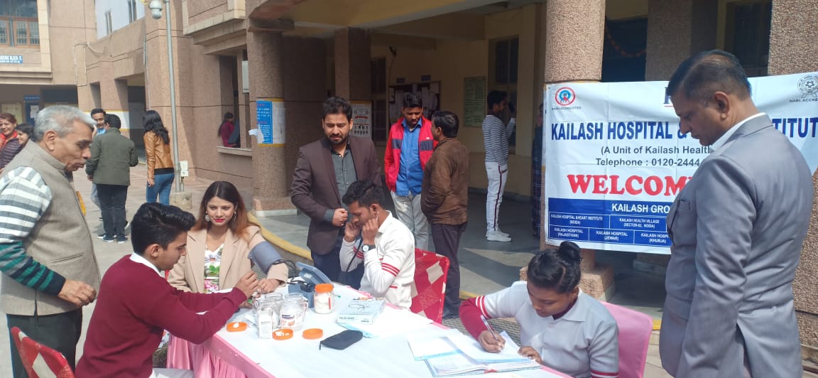 Kailash Charitable Trust Noida, Organized a Free Health Check-up Camp at Dr Bhim Rao Ambedkar College Yamuna Vihar Delhi