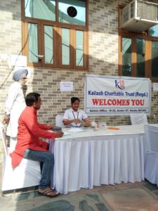 Kailash Charitable Trust, Noida in association with Sukhmay Foundation organized a Free Health Check-Up Camp at, RWA Sector 12 , Noida.