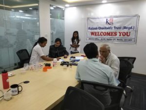 Kailash Charitable Trust, Noida Organized a Free Health Check-Up Camp at, Echo India Managed Services Pvt. Ltd, C-25, Stellar IT Park, Sec-62, Noida.