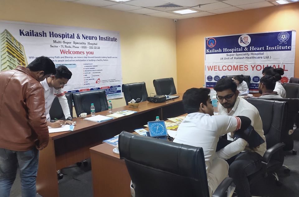 Kailash Hospital & Heart Institute, Noida Organized a Free Health Check-Up Camp at, PS Quick IT, C-56A/13, Sector-62 Noida