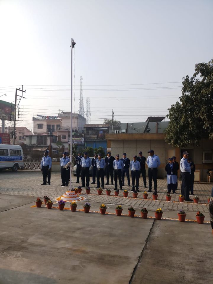Republic Day Celebration in Kailash Hospital Dehradun. Flag Hoisting Ceremony took place at the Hospital at 9.30 am. It was attended by the Consultants and staff of the Hospital. The gathering was addressed by the MS and Director.