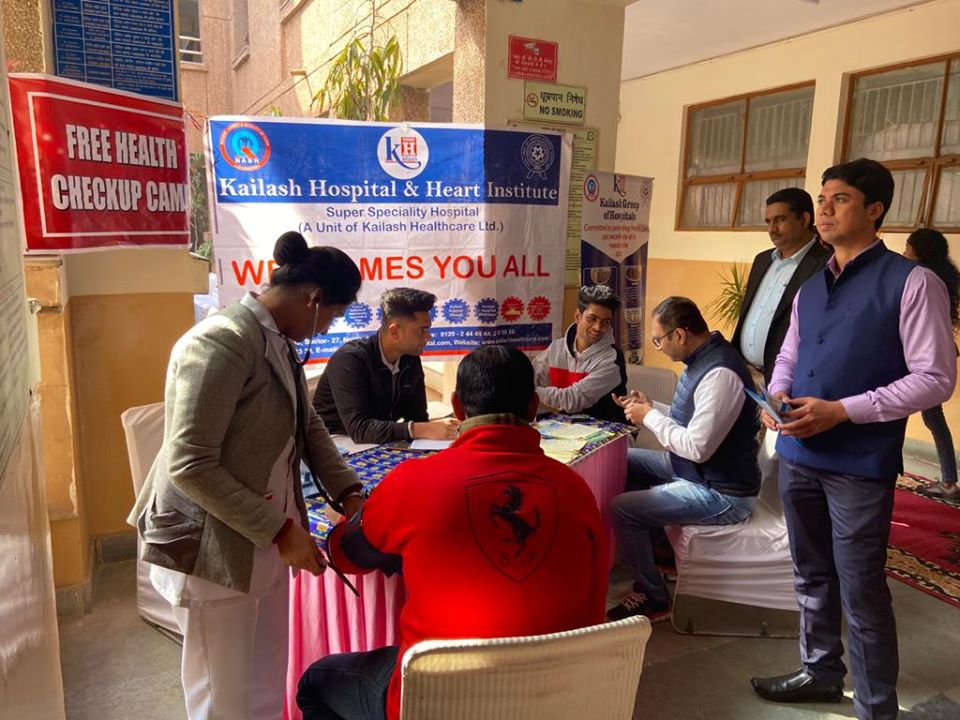 Kailash Hospital & Heart Institute, Noida Organized a Free Health Check-Up Camp at, Dr. BHIM RAO AMBEDKAR COLLEGE, Delhi University, Yamuna Vihar, New Delhi