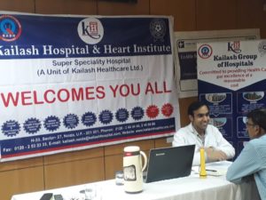 Kailash Hospital & Heart Institute organized a Eye Camp at OBC Bank, HRDI, Sector-62, Noida
