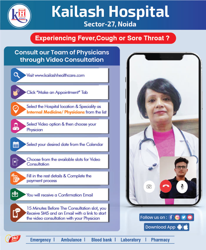 When you're unwell, Kailash Hospital is 24x7 available to help you at every step. Here's a guide to Video Consult with our Physicians.