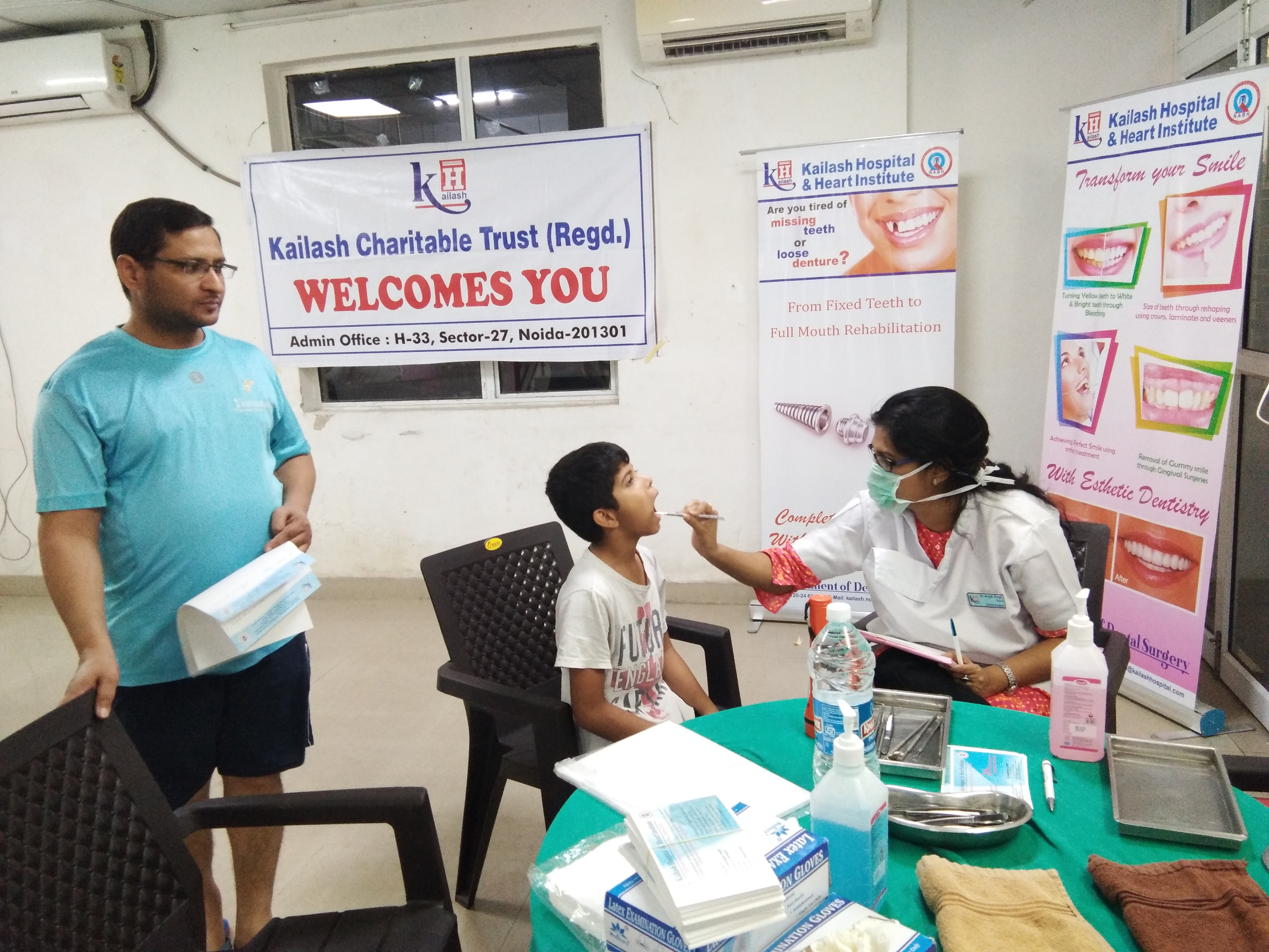 Kailash Hospital & Heart Institute Noida Organized a Free Health Check-up Camp at Gaur City I (Avenue 4) Greater Noida West