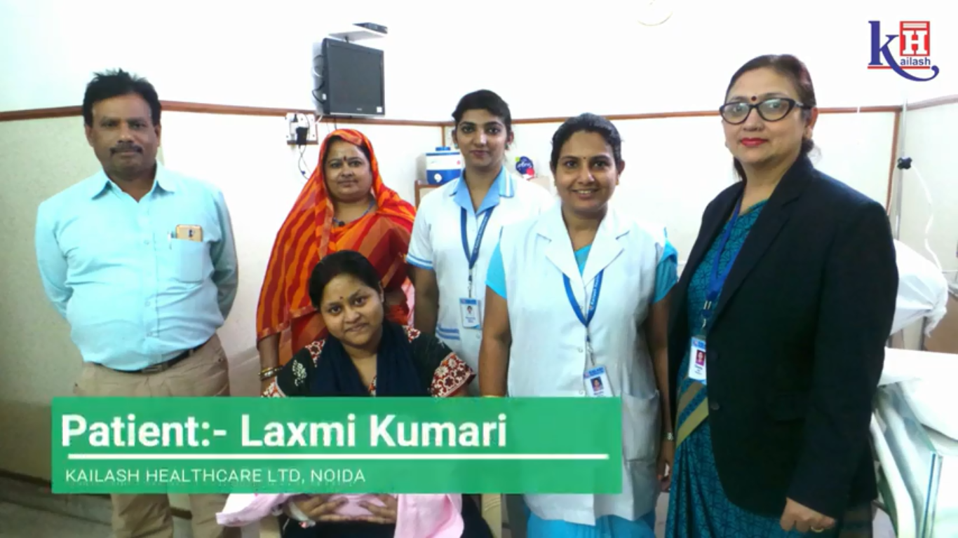 Mrs. Laxmi appreciates Kailash Hospital’s Doctors & caring services for her safe delivery
