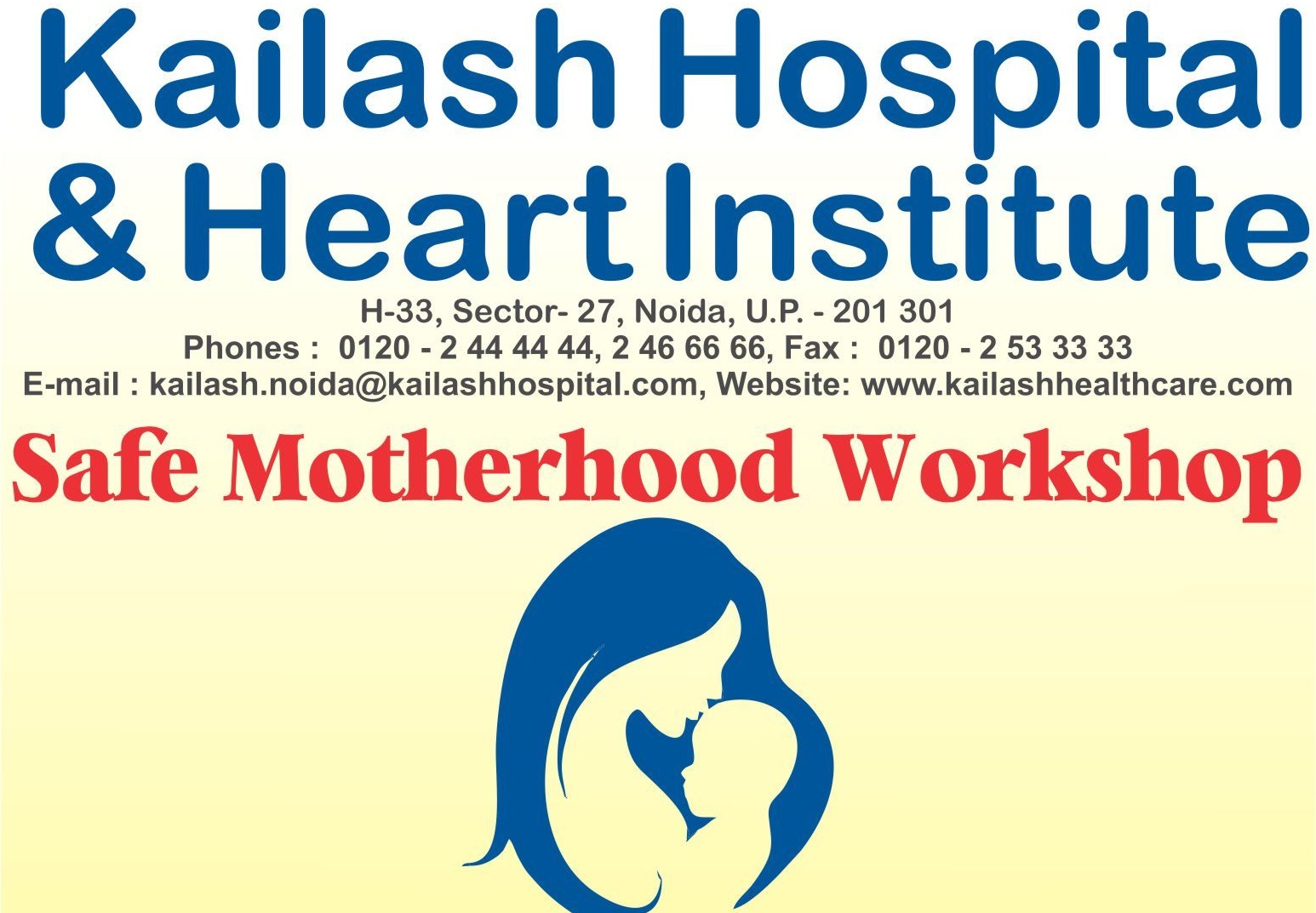 We are organizing a special ‘Maternity Workshop’ with leading Gynaecologists to Help you plan & prepare for a Safe & Healthy Motherhood.