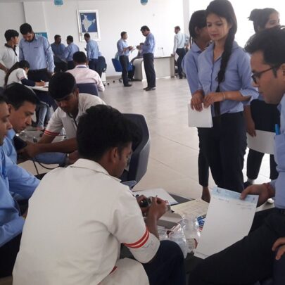 Kailash Charitable Trust in association with Bajaj Allianz General Insurance Co. Ltd. organized a free Health Check up camp at Nimbus Motors Pvt.