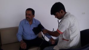 Kailash Charitable Trust in association with Bajaj Allianz General Insurance Co. Ltd. organized a free Health Check up camp at Nimbus Motors Pvt.