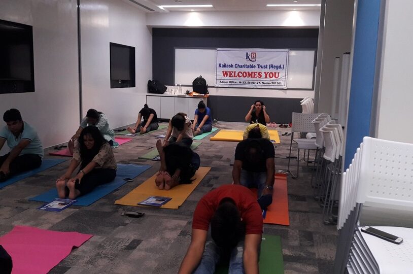 Kailash Charitable Trust organized a free Yoga Health Session at BCMS. Advant Navis Business Park, Plot no. -7, Sector- 142, Noida - 201305