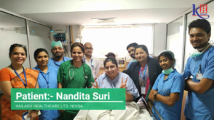 Patient Ms. Nandita Happily Appreciates Kailash Hospital’s Medical Team for Her Treatment