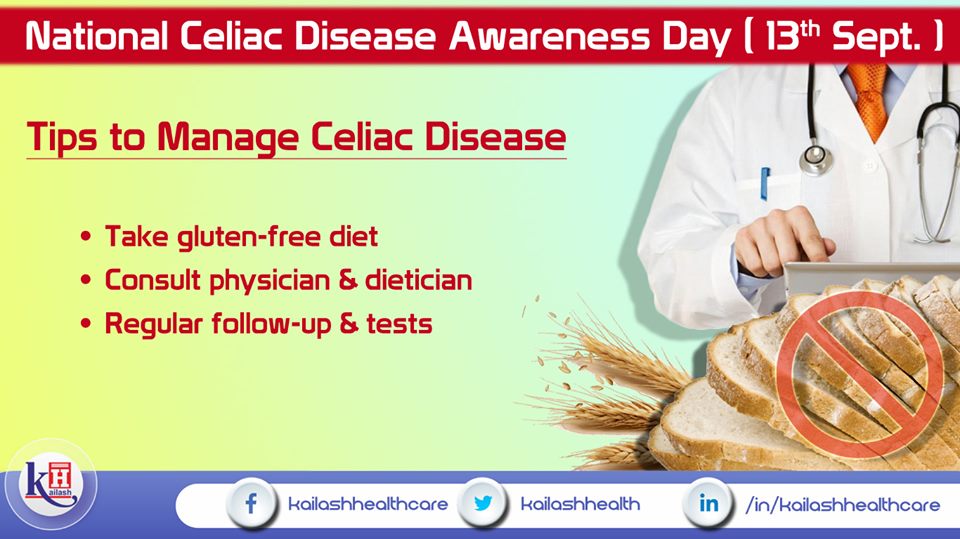 Follow these vital tips to manage Celiac Disease & follow regular health checkups with your Dietician.