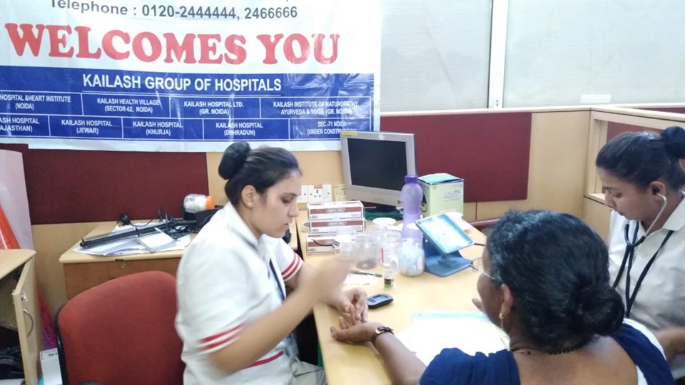 Kailash Charitable Trust, Noida has Organized a Free Health Check-Up Camp at, Motherson Sumi System, C-14 Sector-1, Noida on 12th Sept 2019