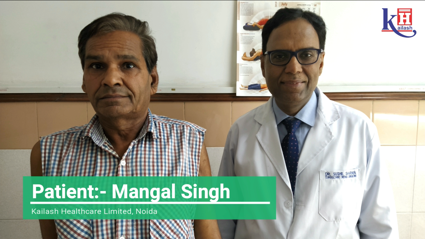 Patient Mangal Singh recovers from Reverse Shoulder Replacement at Kailash Hospital Noida