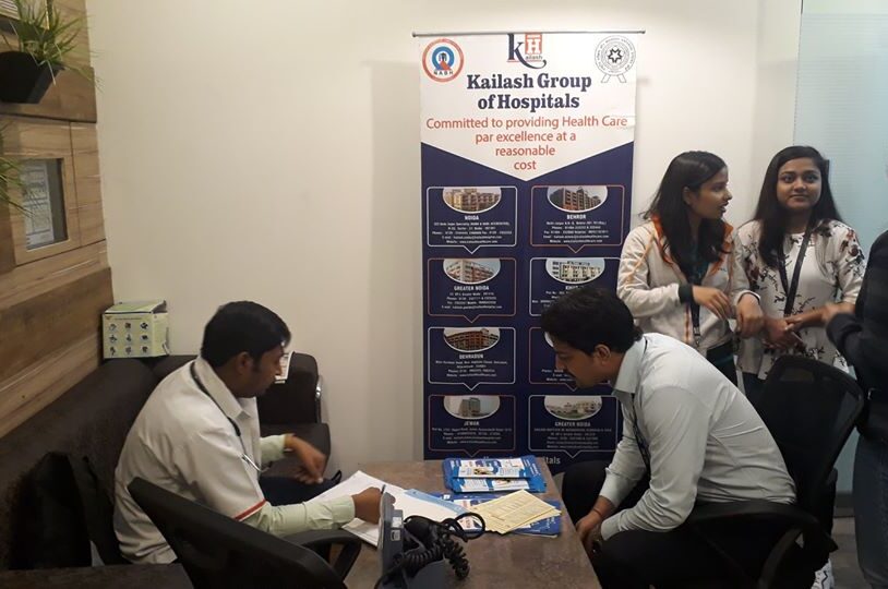 Kailash Charitable Trust, Noida Organized a Free Health Check-Up Camp at, Echo India Managed Services Pvt. Ltd, C-25, Stellar IT Park, Tower-A 3rd Floor, Sec-62, Noida