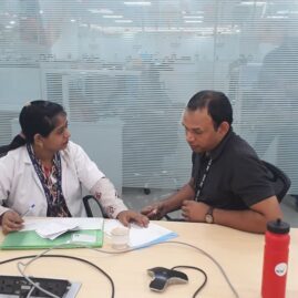 Kailash Charitable Trust, Noida Organized a Free Health Check-Up Camp at, Echo India Managed Services Pvt. Ltd, C-25, Stellar IT Park, Tower-A 3rd Floor, Sec-62, Noida3