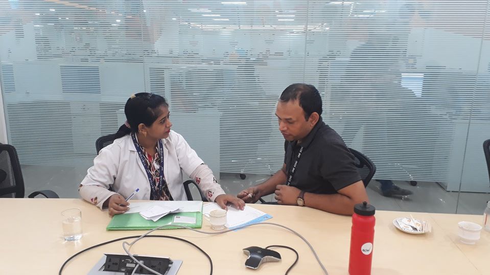 Kailash Charitable Trust, Noida Organized a Free Health Check-Up Camp at, Echo India Managed Services Pvt. Ltd, C-25, Stellar IT Park, Sec-62, Noida.