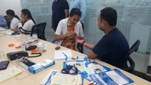 Kailash Charitable Trust, Noida Organized a Free Health Check-Up Camp at, Echo India Managed Services Pvt. Ltd, C-25, Stellar IT Park, Sec-62, Noida.