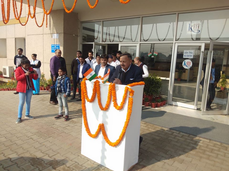 Here are some vital moments from the Republic Day celebrations at Kailash Hospital Jewar.