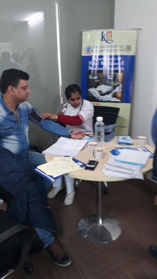 Kailash Hospital & Heart Institute, Noida Organized a Free Health Check -up camp at Applied Solar Technologies, Sector 135, Noida.
