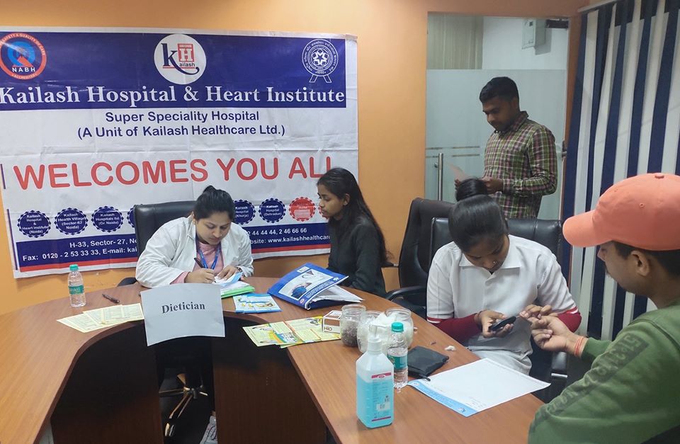 Kailash Hospital & Heart Institute, Noida Organized a Free Health Check-Up Camp at, PS Quick IT, C-56A/13, Sector-62 Noida