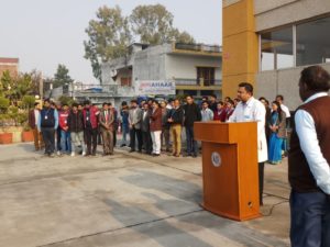 Republic Day Celebration in Kailash Hospital Dehradun. Flag Hoisting Ceremony took place at the Hospital at 9.30 am. It was attended by the Consultants and staff of the Hospital. The gathering was addressed by the MS and Director.