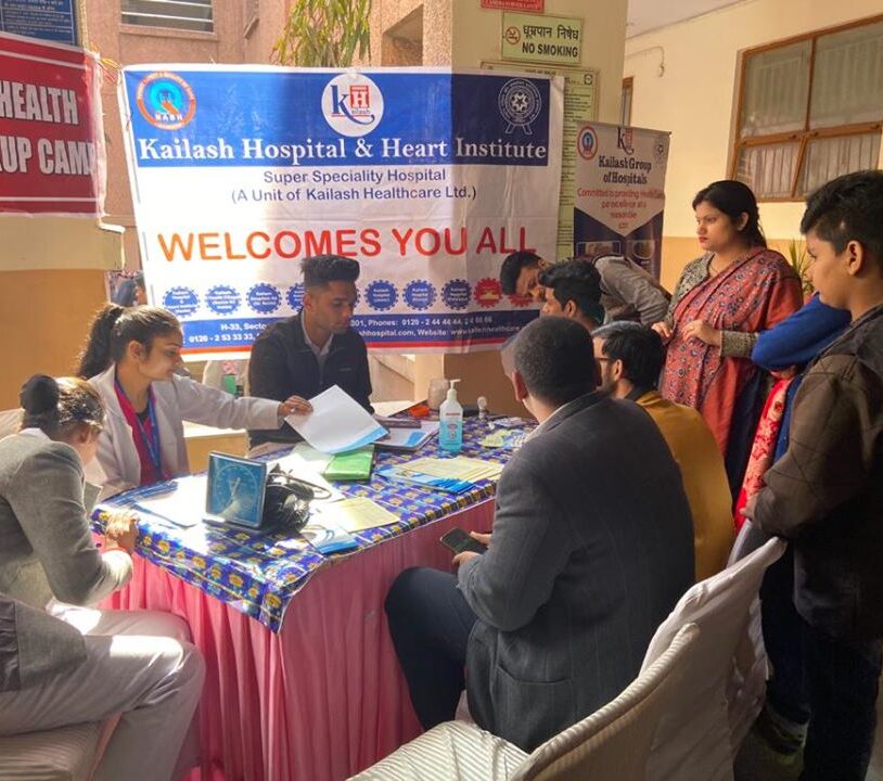 Kailash Hospital & Heart Institute, Noida Organized a Free Health Check-Up Camp at, Dr. BHIM RAO AMBEDKAR COLLEGE, Delhi University, Yamuna Vihar, New Delhi