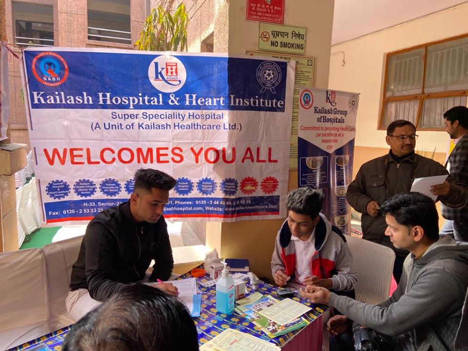 Kailash Hospital & Heart Institute, Noida Organized a Free Health Check-Up Camp at, Dr. BHIM RAO AMBEDKAR COLLEGE, Delhi University, Yamuna Vihar, New Delhi