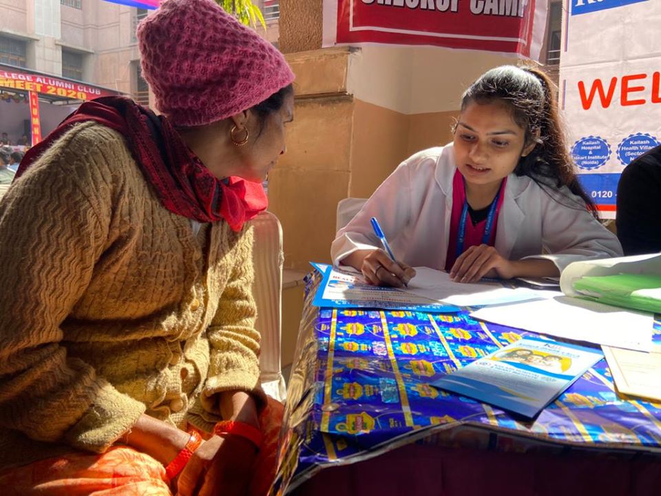 Kailash Hospital & Heart Institute, Noida Organized a Free Health Check-Up Camp at, Dr. BHIM RAO AMBEDKAR COLLEGE, Delhi University, Yamuna Vihar, New Delhi