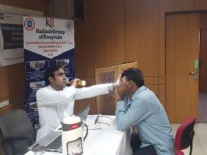 Kailash Hospital & Heart Institute organized a Eye Camp at OBC Bank, HRDI, Sector-62, Noida