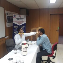 Kailash Hospital & Heart Institute organized a Eye Camp at OBC Bank, HRDI, Sector-62, Noida