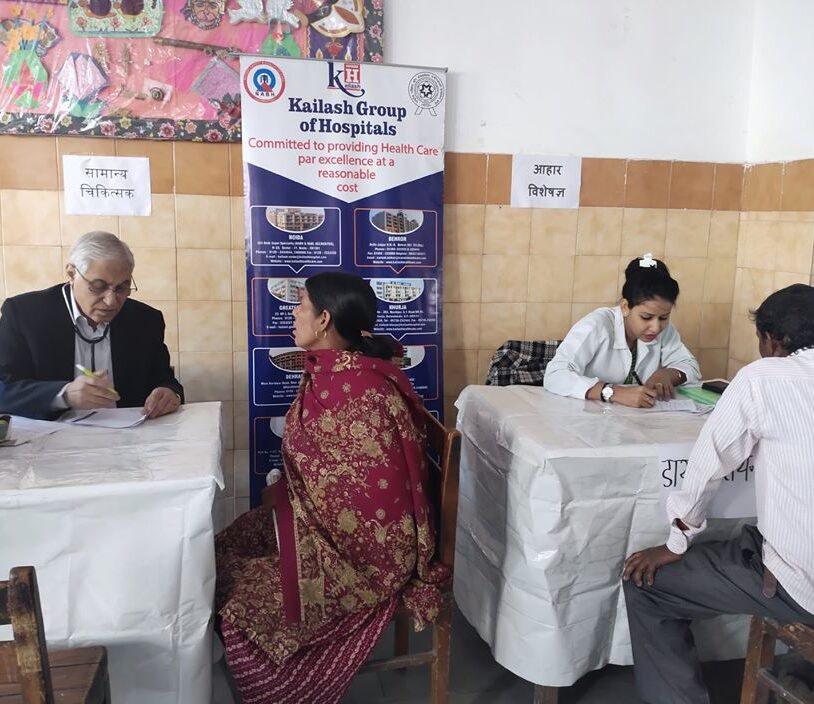 Kailash Hospital & Neuro Institute, in association with Noida Lok Manch Organized a Free Health Check-Up Camp at, Dharam Public School, Sector-22 Noida