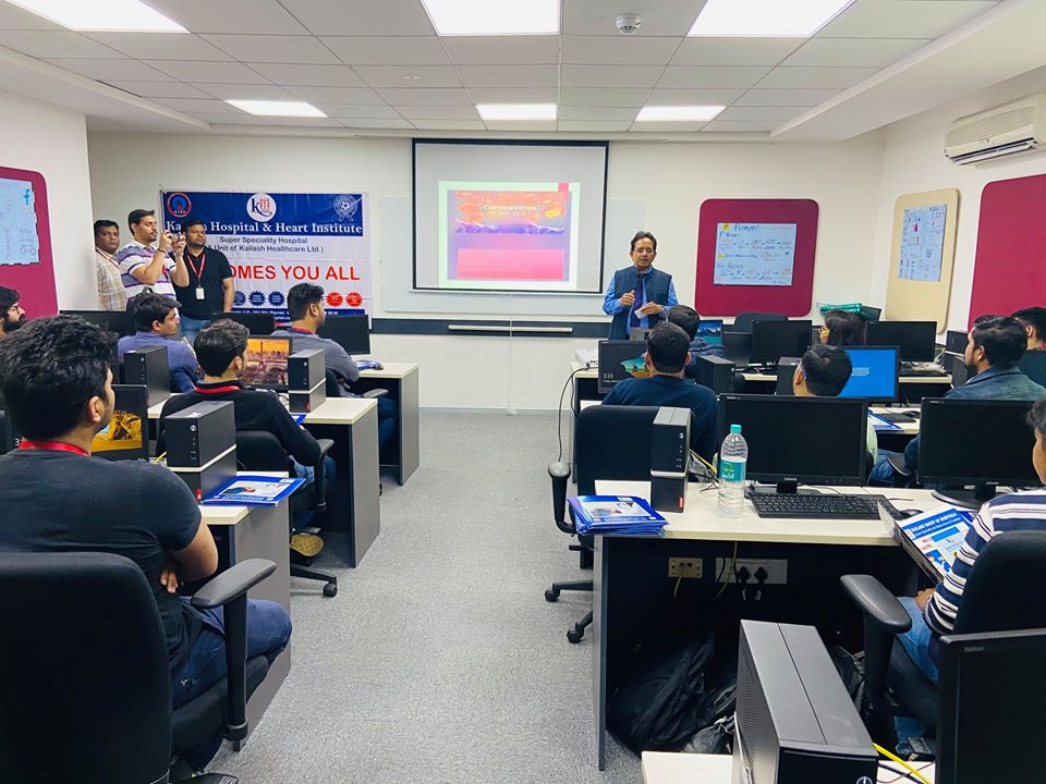 Kailash Hospital & Heart Institute organized a Talk show on “Corona Virus” at Tech Mahindra Limited, B-19, Sector-62, Noida on 06th March 2020 from 03:00 pm to 03:30 pm. Dr. A.K. Shukla (MD) delivered the talk and was too interactive session. 55 Employees attended the talk show and benefited from the advice of Doctor of Kailash Hospital and Heart Institute, Noida.