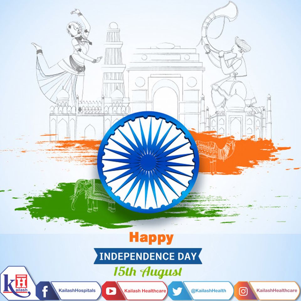 Kailash Hospital wishes you all a very Happy Independence Day. Let’s come together & pledge to build a healthy Nation.