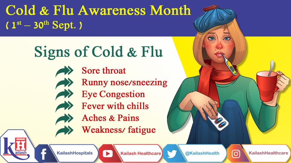 Flu and the common cold are both respiratory illnesses but they are caused by different viruses. Know the symptoms of Cold & Flu.