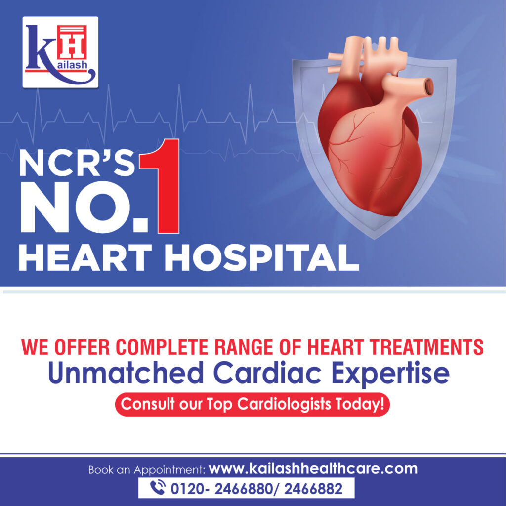 NCR's No.1 Heart Hospital 'Kailash Hospital' Sector 27 Noida is equipped with Comprehensive Heart Treatments, Best Cardiology Team