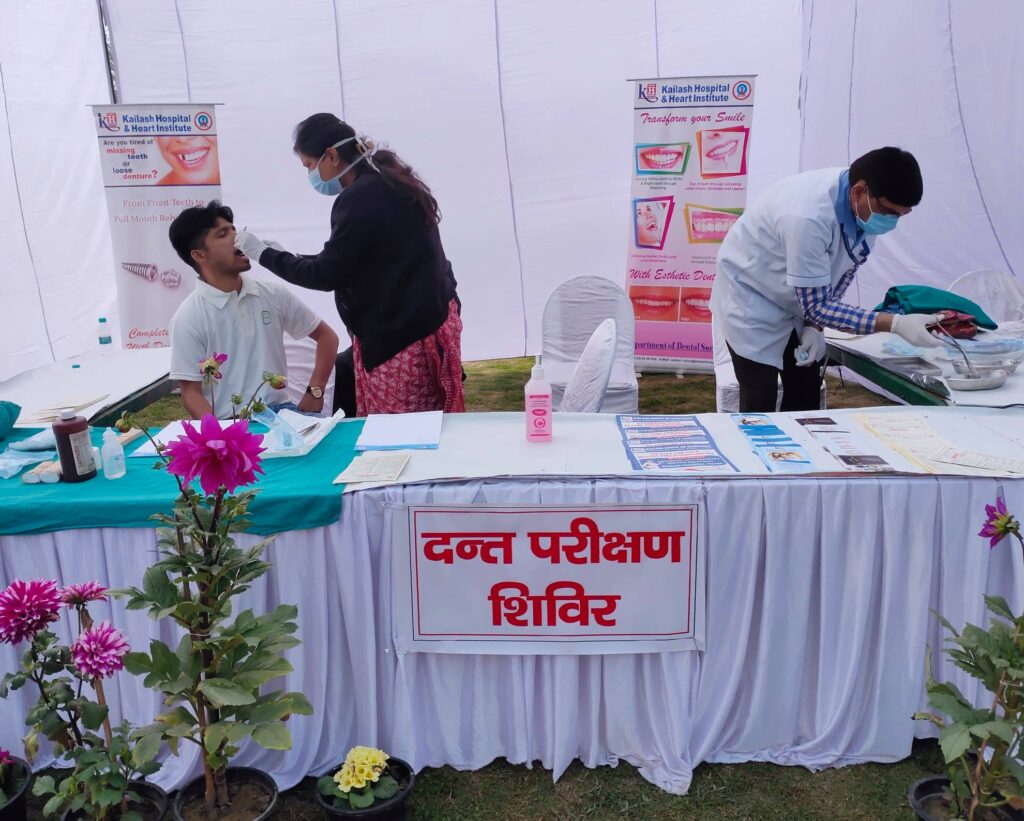 Kailash Hospital & Heart Institute, in association with NSEZ Phase-2, organized a Free Health Check-up camp