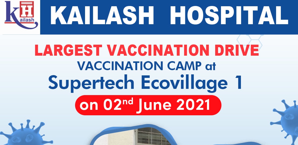 Some clicks from the Vaccination Camp organized by Kailash Hospital at Supertech Ecovillage- 1 on 2nd June 2021.