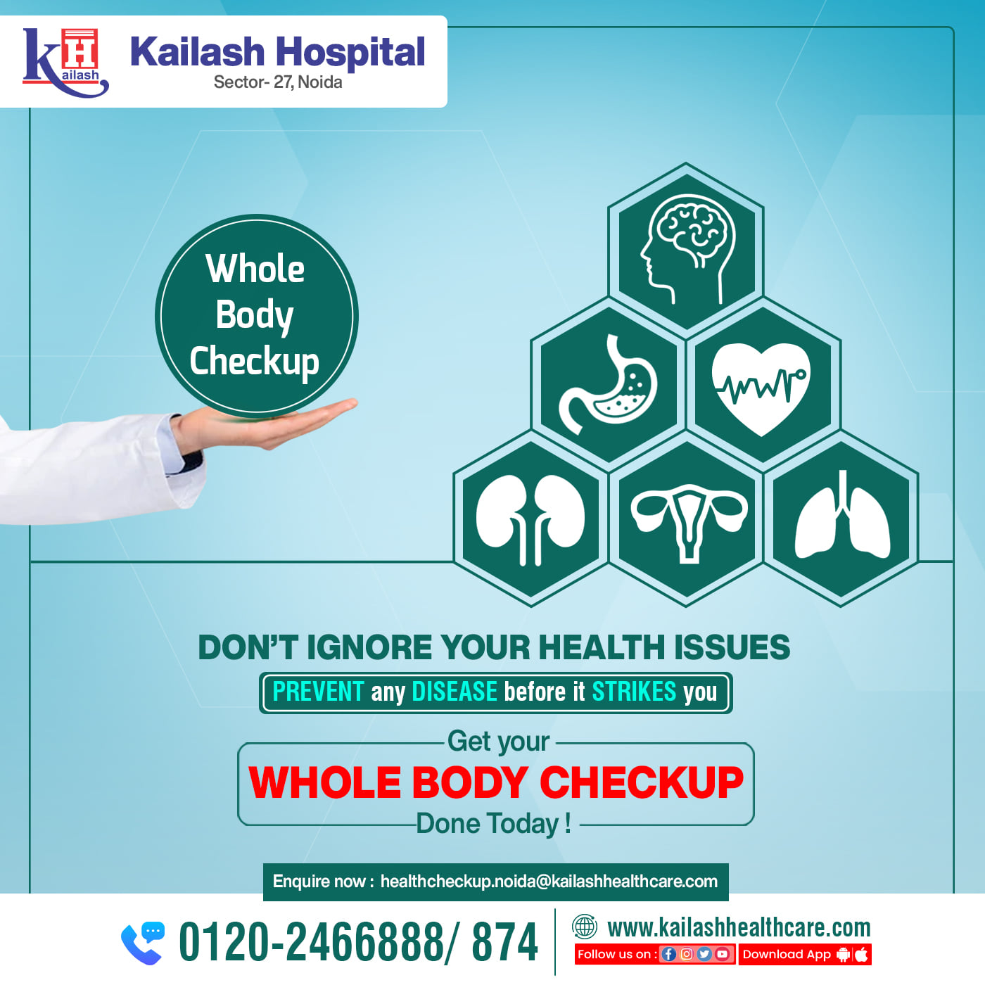 Prevent any Disease before it Strikes you! A Preventive Health Checkup is much affordable than treating a Disease.