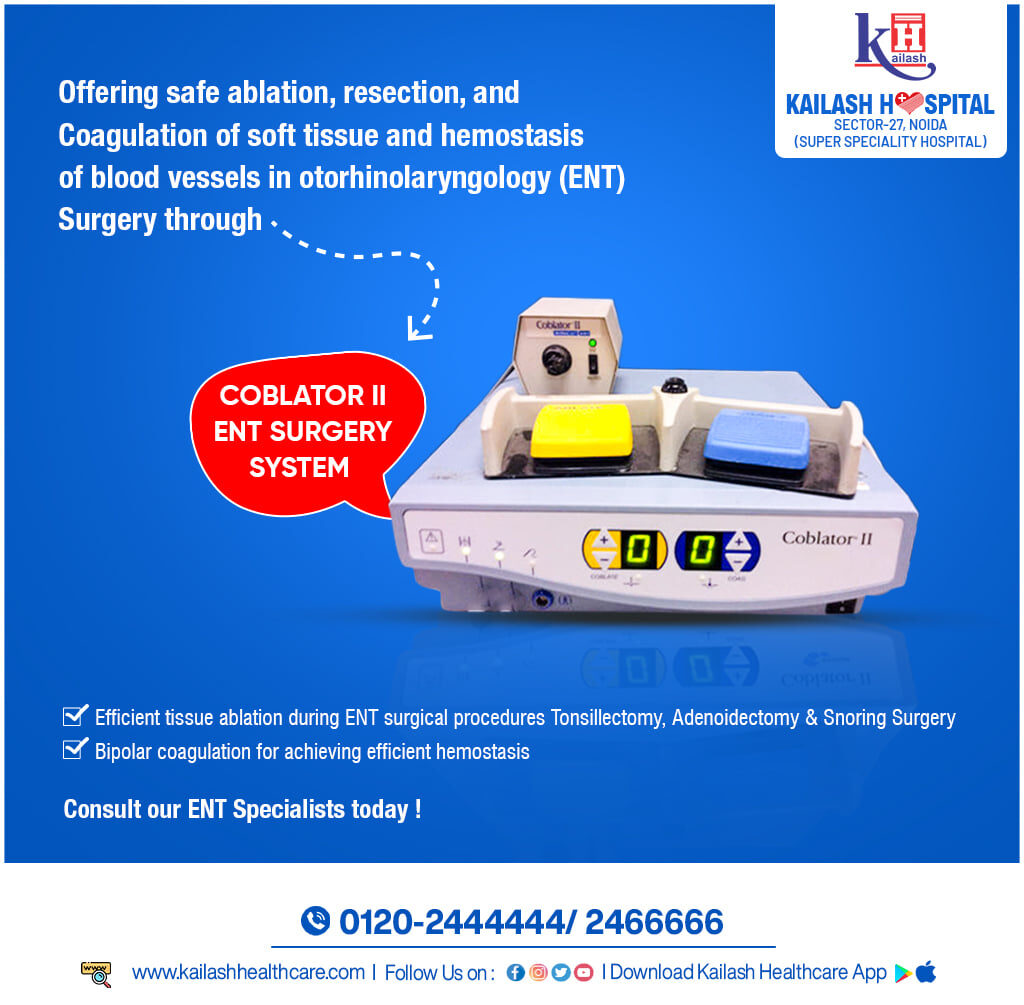 We provide the most Safest & Result-oriented technology in all Complex ENT procedures through 'Coblator-II ENT Surgery System'.